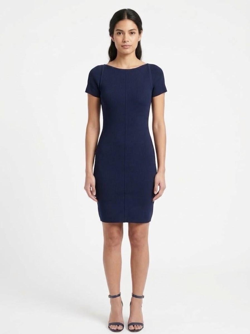 GUCCI Y2K Tom Ford Era Navy Blue Sheer Knit Dress, Medium